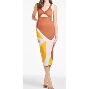 Sachin & Babi Malaina brown Knit Dress with Keyhole size Medium